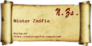 Nistor Zsófia névjegykártya