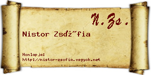 Nistor Zsófia névjegykártya